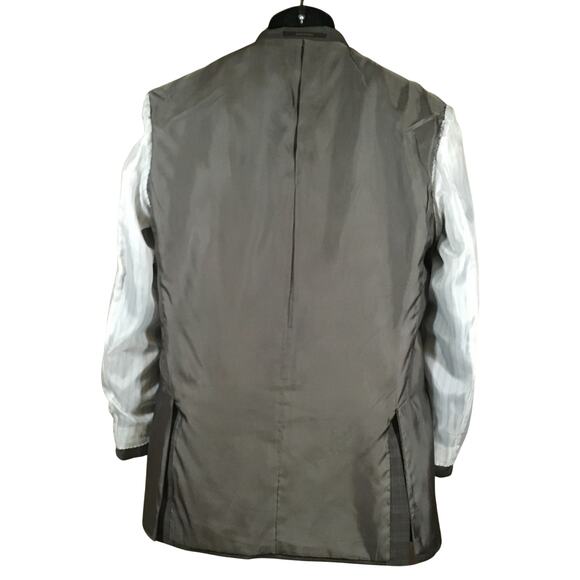 Tasso Elba Men’s Blazer 40R Brown Plaid – Reda Super 120s 100% Pure New Wool - Picture 13 of 16